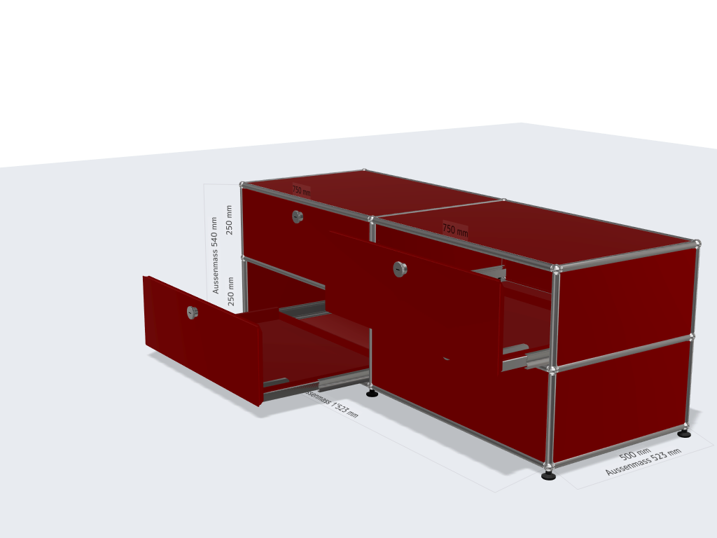 USM Haller Lowboard rubinrot 2