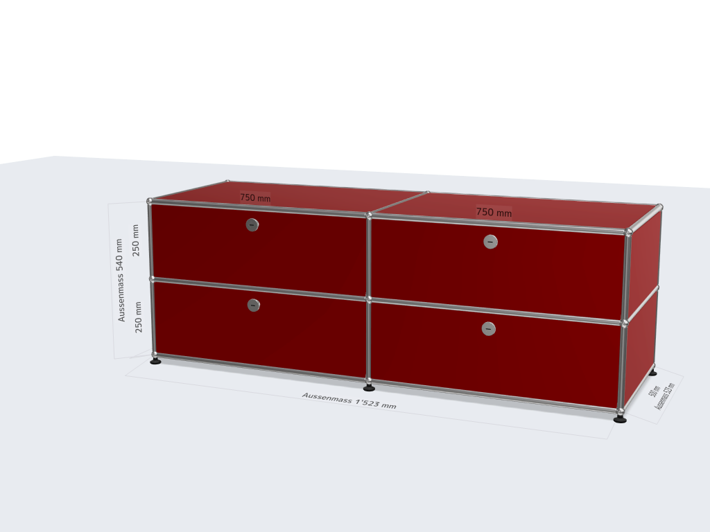 USM Lowboard rubinrot